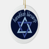Hanukkah Blessings Keramisch Ornament (Rechts)