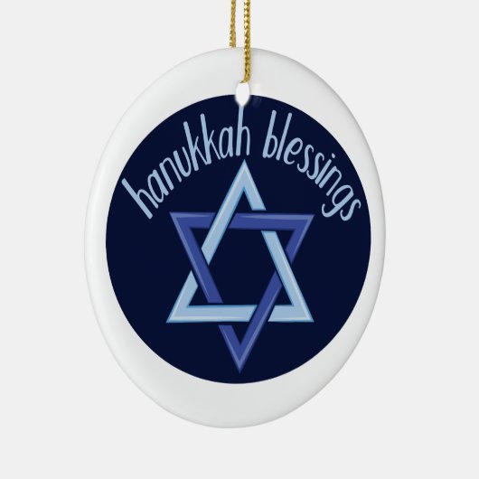 Hanukkah Blessings Keramisch Ornament (Rechts)