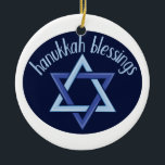 Hanukkah Blessings Keramisch Ornament<br><div class="desc">Dit ontwerp is prachtig en helder en vult je aan de rand met vakantie-geest en is perfect op cadeaus,  tafellinnen,  keukenlinens,  thuisdeeg en alles wat Hanukkah doet!</div>