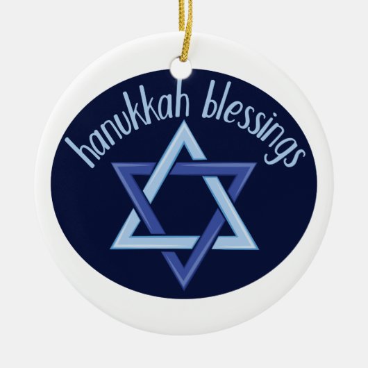 Hanukkah Blessings Keramisch Ornament (Voorkant)