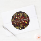Hanukkah Blessings Menorah Ronde Sticker (Envelop)