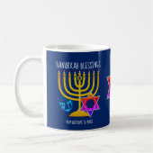 Hanukkah Blessings Monogram Koffiemok (Links)