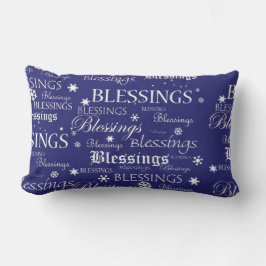 Hanukkah Blessings Snowflakes op Blue Pillow Kussen
