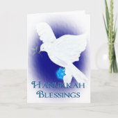 Hanukkah Blessings-White Dove / Davidster Feestdagen Kaart (Voorkant)