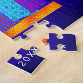 Hanukkah Blue Boho Candle Pattern Peace Love Light Legpuzzel (Zijkant)