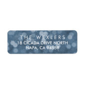 Hanukkah Blue Bokeh Return Address Etiket (Voorkant)
