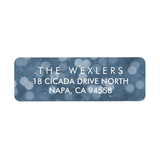 Hanukkah Blue Bokeh Return Address Etiket (Voorkant)