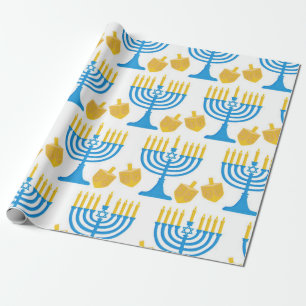 Hanukkah Blue en Gold Cadeaupapier