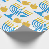  Hanukkah Blue en Gold Cadeaupapier (Hoek)