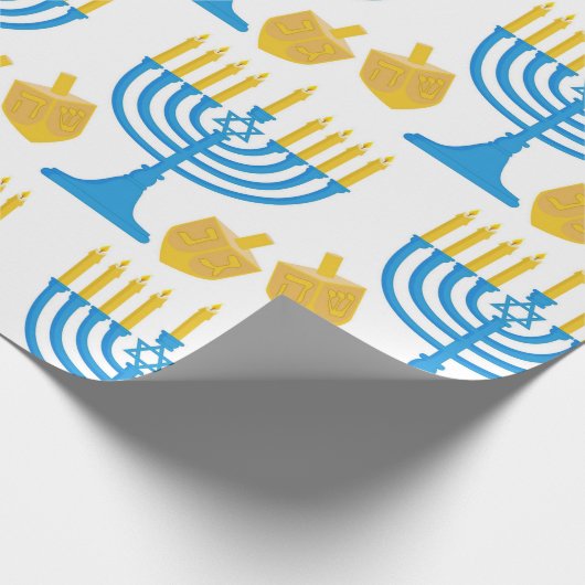  Hanukkah Blue en Gold Cadeaupapier (Hoek)