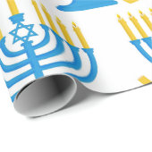  Hanukkah Blue en Gold Cadeaupapier (Rol Hoek)