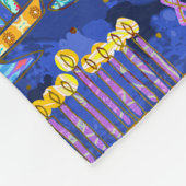 Hanukkah Blue Gold Menorah Star van David Name Fleece Deken (Hoek)