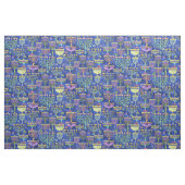 Hanukkah Blue Gold Menorah Star van David Pattern Stof (Fat Quarter)