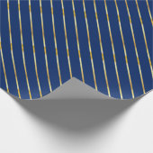 Hanukkah Blue & Golden Diagonal Thin Stripes Cadeaupapier (Hoek)