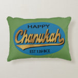 Hanukkah Blue/Green Pillow "Chanukah Retro BCE" Accent Kussen<br><div class="desc">Hanukkah Blue/Green Pillow "Chanukah Retro BCE" Twee zijdekussens die worden geleverd in drie stoffen (de prijs zal veranderen afhankelijk van de keuze van het weefsel). De achtergrondkleur, Groen, kan worden vervangen door uw favoriete kleur op rug en voorzijde van de kussen te kiezen. Personaliseer op de rug door te schrappen,...</div>