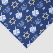 Hanukkah Blue Menorah Dreidel Pattern Chanukah Tissuepapier (Detail)