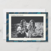 Hanukkah Blue Ombre Modern Geometric Pattern Feestdagenkaart (Voorkant)