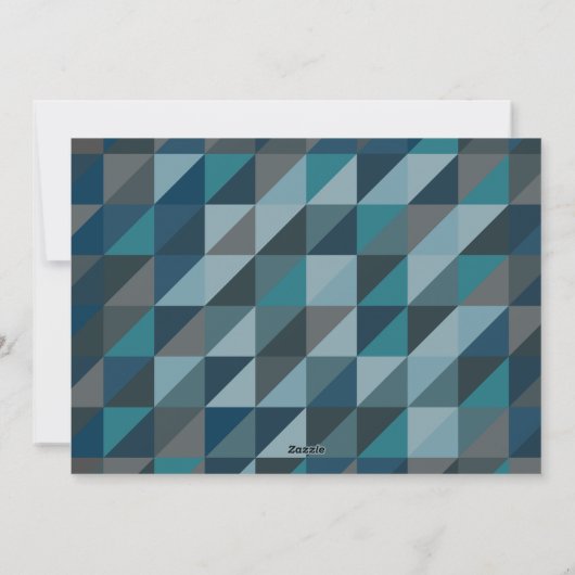 Hanukkah Blue Ombre Modern Geometric Pattern Feestdagenkaart (Achterkant)