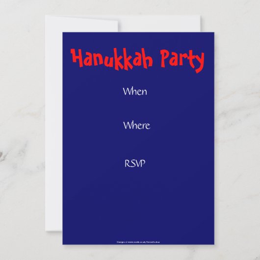 Hanukkah blue party-uitnodiging kaart (Achterkant)