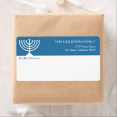 Hanukkah blue white Menorah vakantieschip Etiket (Insitu)