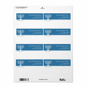 Hanukkah blue white Menorah vakantieschip Etiket (Full Sheet)