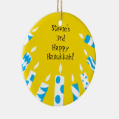 Hanukkah Blue/Yellow Candles Ornament (Rechts)