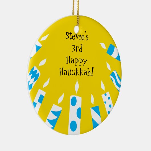 Hanukkah Blue/Yellow Candles Ornament (Rechts)
