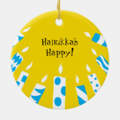 Hanukkah Blue/Yellow Candles Ornament (Achterkant)