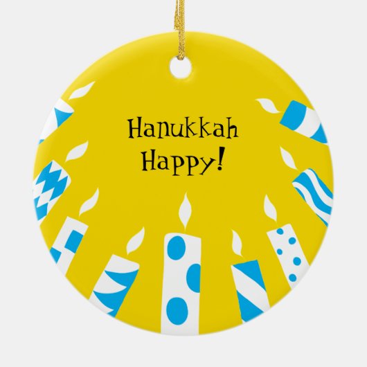 Hanukkah Blue/Yellow Candles Ornament (Achterkant)