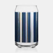 Hanukkah Blues Stripes Blauw Wit Goud Blikvorm Glas (Voorkant)