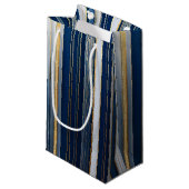 Hanukkah Blues Stripes Blauw Wit Goud Klein Cadeauzakje (Voorkant Gekanteld)