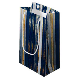Hanukkah Blues Stripes Blauw Wit Goud Klein Cadeauzakje