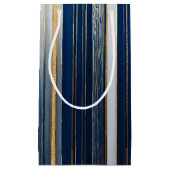 Hanukkah Blues Stripes Blauw Wit Goud Klein Cadeauzakje (Voorkant)