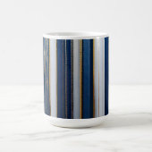 Hanukkah Blues Stripes Blauw Wit Goud Koffiemok (Center)