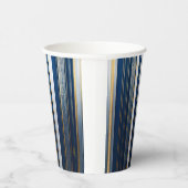 Hanukkah Blues Stripes Blauw Wit Goud Papieren Bekers (Rechts)