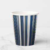 Hanukkah Blues Stripes Blauw Wit Goud Papieren Bekers (Voorkant)