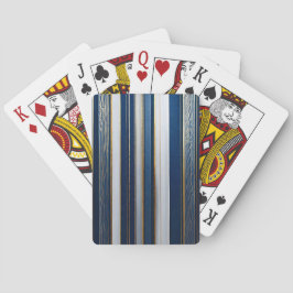 Hanukkah Blues Stripes Blauw Wit Goud Pokerkaarten