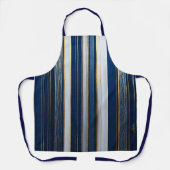 Hanukkah Blues Stripes Blauw Wit Goud Schort (Voorkant)