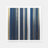 Hanukkah Blues Stripes Blauw Wit Goud Servet (Voorkant)