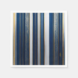 Hanukkah Blues Stripes Blauw Wit Goud Servet