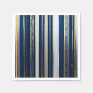 Hanukkah Blues Stripes Blauw Wit Goud Servet