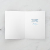 Hanukkah Bow | Wavy Blauw-Wit Foto Lijst Feestdagen Kaart (Binnen)