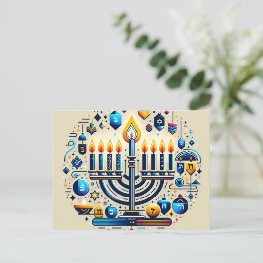 Hanukkah Briefkaart (Staand voorkant)