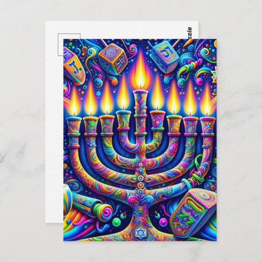Hanukkah Briefkaart (Voorkant / Achterkant)