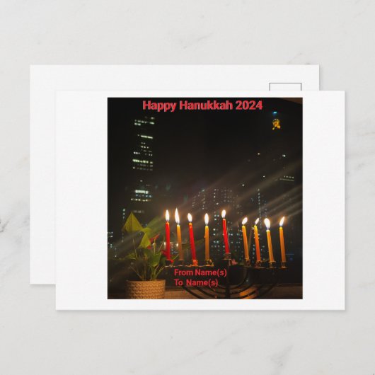 Hanukkah Briefkaart (Voorkant / Achterkant)