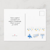 Hanukkah briefkaart– strand thema, flamingo, dreid uitnodiging briefkaart (Achterkant)