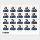 Hanukkah Bright Custom Year Blue Menorah Foto Vierkante Sticker (Vel)