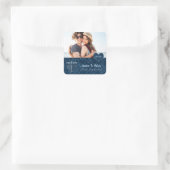 Hanukkah Bright Custom Year Blue Menorah Foto Vierkante Sticker (Tas)