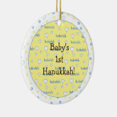 Hanukkah "Bubeleh" Blue/Yellow Circle Ornament (Rechts)