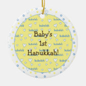 Hanukkah "Bubeleh" Blue/Yellow Circle Ornament (Voorkant)